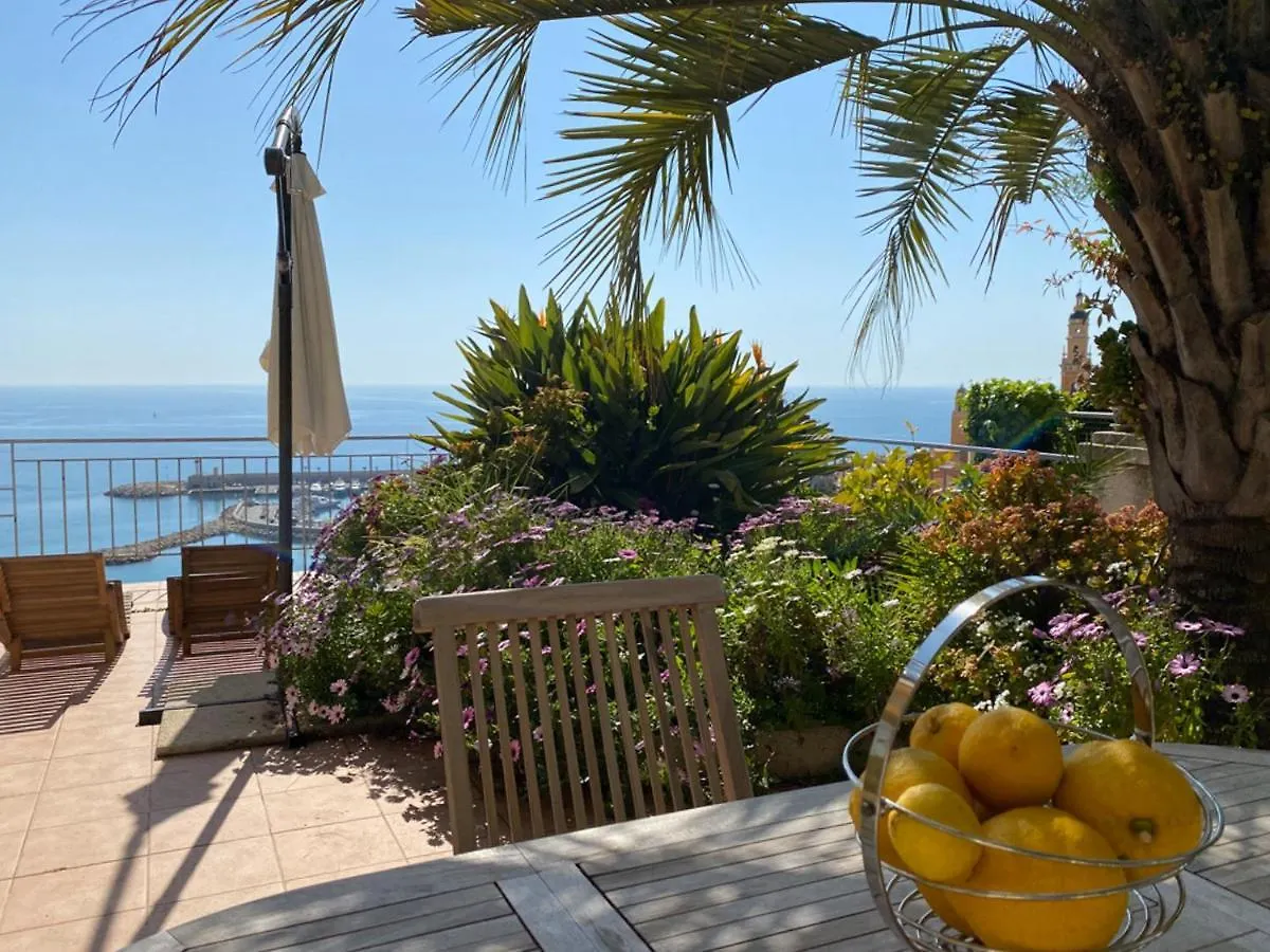 Appartement Villa l'ensoleillée vue panoramique mer, 250 m de la plage et du centre ville Menton France