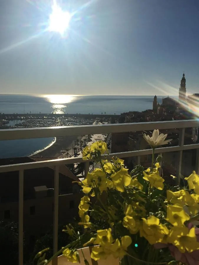 Appartement Villa l'ensoleillée vue panoramique mer, 250 m de la plage et du centre ville Menton France