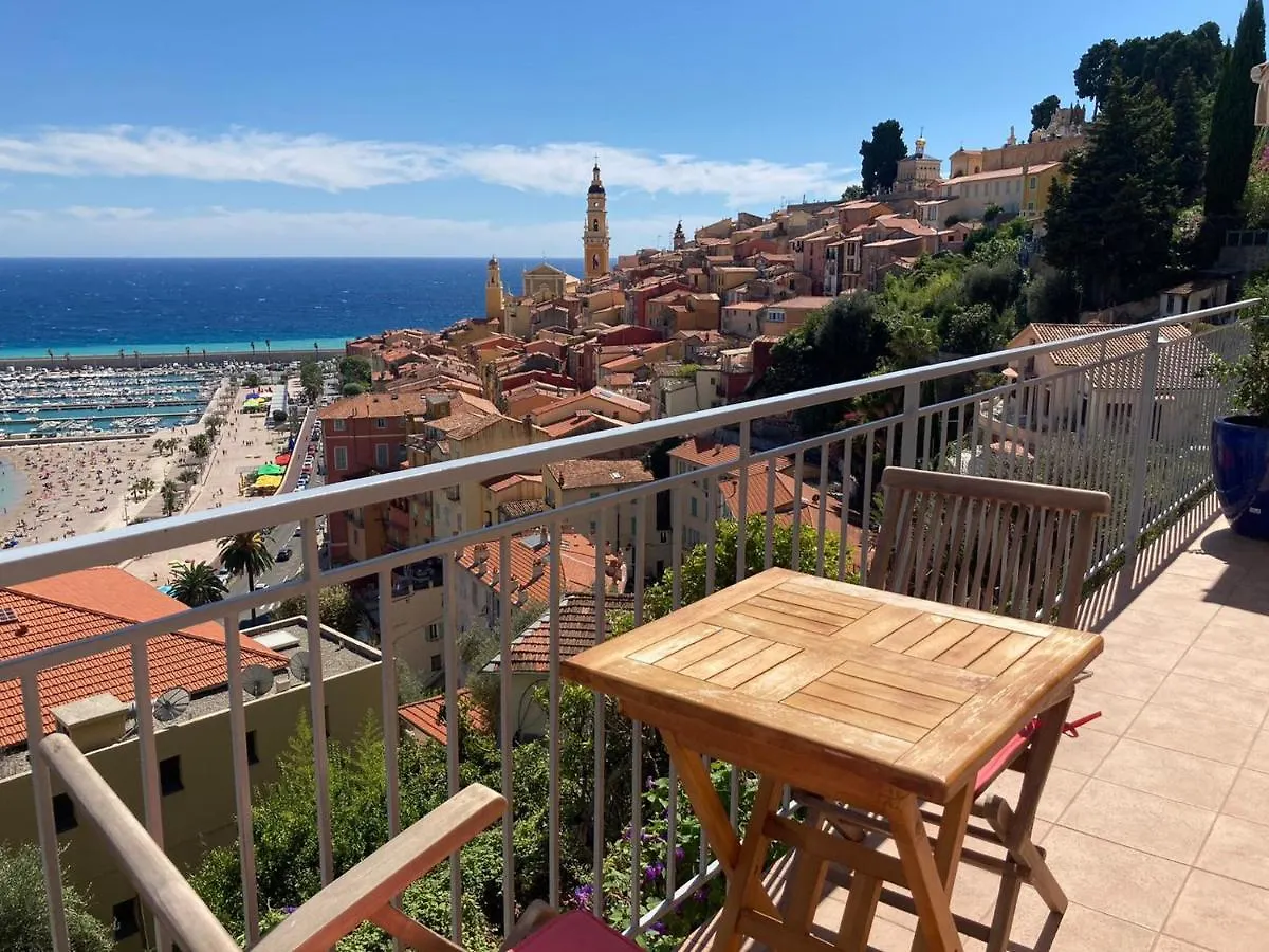 Villa L'Ensoleillee Vue Panoramique Mer, 250 M De La Plage Et Du Centre Ville Menton