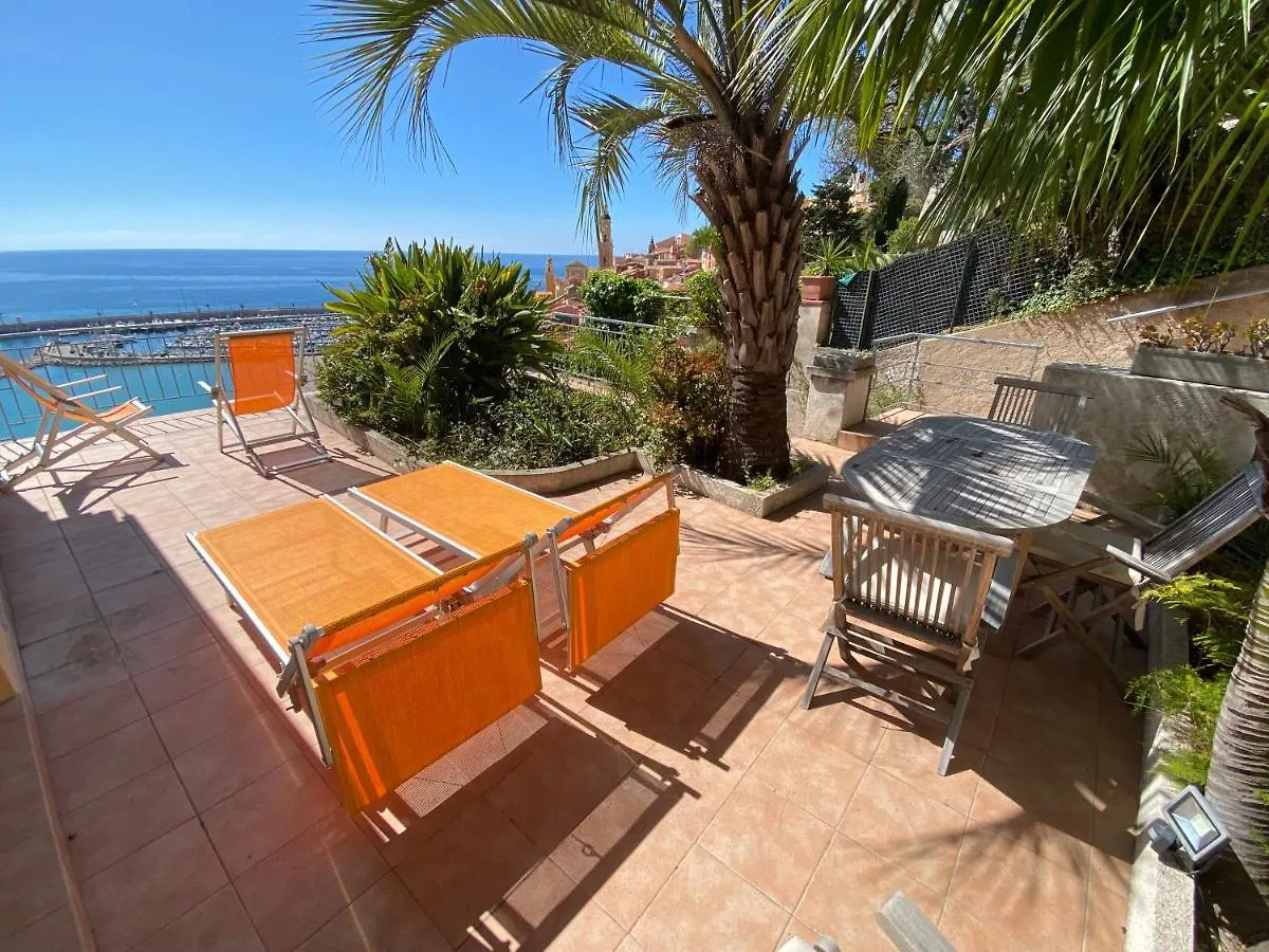 Villa L'Ensoleillee Vue Panoramique Mer, 250 M De La Plage Et Du Centre Ville Menton Appartement